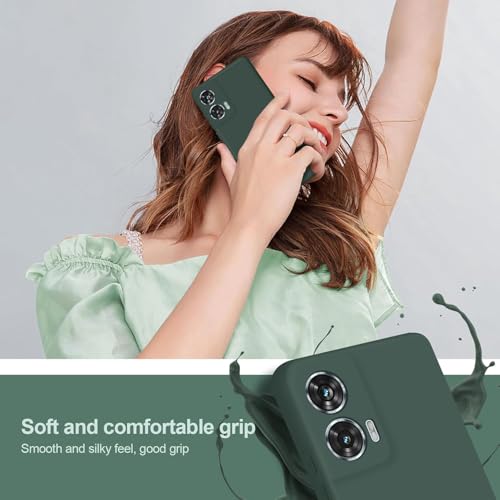 Image of DIZORO Microfiber Candy Case for Motorola G96 5G Smooth Touch Cushion Liquid Soft Silicone Gel Rubber Phone Cases Non-Slip Full Body Protective Shockproof Back Cover -Forest