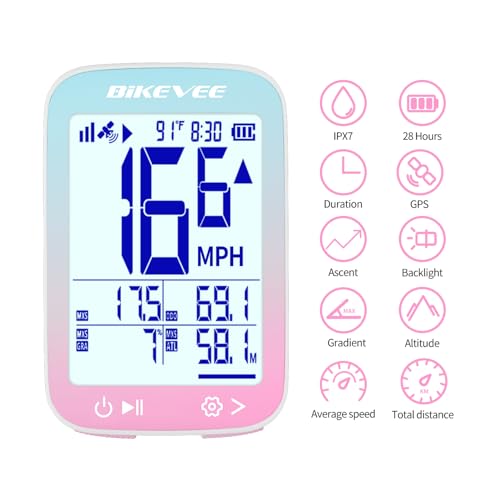 Image of GPS Bike Computer Wireless Cycling Computer with Auto Backlight, Bicycle Speedometer Odometer, Waterproof GPS Speed Tracker for Road Mountain Bikes