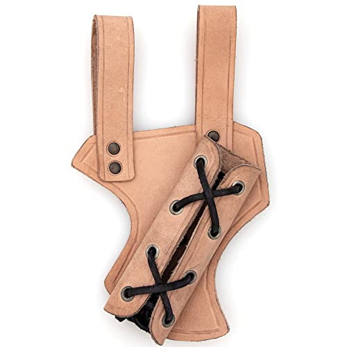 Armory Replicas Left Handed Nottingham Leather Sword Frog Natural Color with Black Leather Code