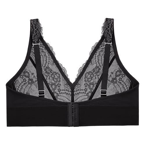 Image of Glamorise Women's Lace Plunge Bralette Wirefree #7013