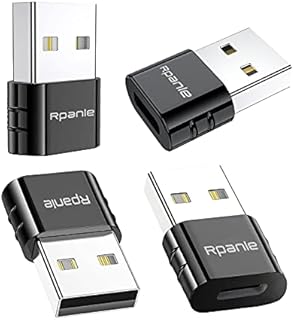 Rpanle USB C Female to USB Male Adapter, 4 Pieces Type C to USB A Converter, for MacBook Pro 2015/2013, Laptops, Power Banks (Black)