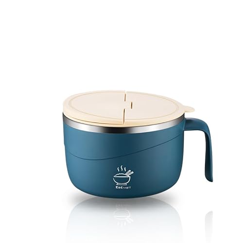 学生用ポータブル麺鉢 食品グレードのステンレス製ファーストドカップ 蓋付き密閉麺鉢 保温泡面碗餐具