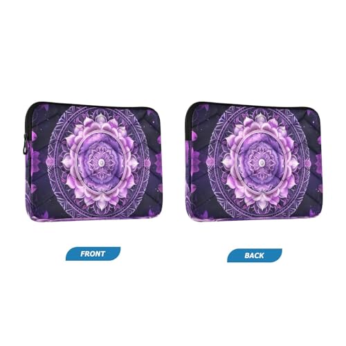 Funda para portátil 13-14 pulgadas con diseño Mandala Boho morado miniatura 2