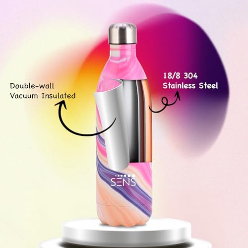 Image of SENS Hydra Pearl Stainless Steel 1000ml Bottle Hot or Cold up to 24 Hours | Leak Proof, BPA Free, Eco-Friendly | Travel | Office | Home | Cosmic