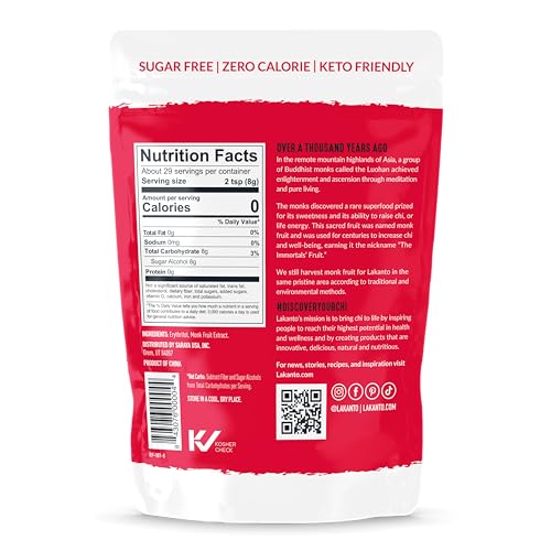 Image of Lakanto Classic Monk Fruit Sweetener with Erythritol - White Sugar Substitute for Coffee, Tea, Baking, Cooking, Zero Calorie, Keto Diet Friendly, Monkfruit Extract, Sugar Replacement (8.29 oz)