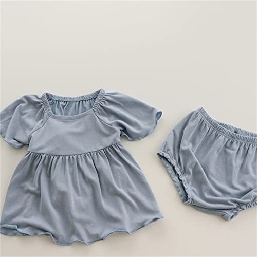 Mercatoo Pijamas de verão para bebês recém-nascidos e meninas meninos de algodão sólido manga curta