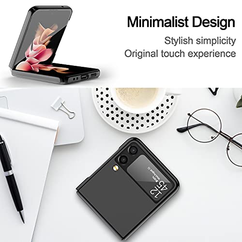 Cenmaso Designed For Samsung Galaxy Z Flip 3 Case, [Slim Fit] Mirror Hard Polycarbonate Anti-Drop Bumper Case For Galaxy Z Flip 3 (Bright Black)… #TOP2