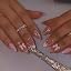 3d bow french pink glitter