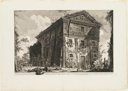 Reproducción de lienzo artística Veduta del Tempio di Bacco Piranesi en 60x90cm