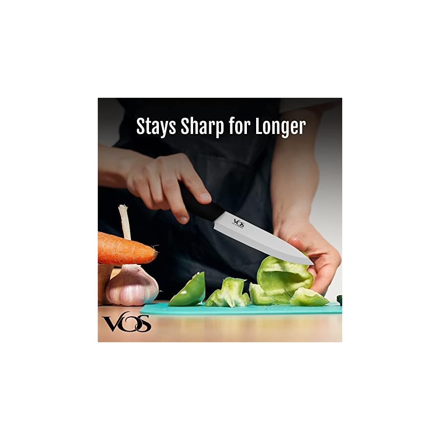 Vos-Ceramic-Knife-Set-with-Knife-Block-Holder-4-Piece-knives-Set-Chef-Knife-Utility-Knife-Paring-Knife-and-Multi-Purpose-Knife-Lightweight-Sharp-Knives-Elegant-Gift-Box-Black Vos Ceramic Knife Set, Ceramic Knives Set For Kitchen, Ceramic Kitchen Knives With Holder, Ceramic Paring Knife 3", 4", 5", 6" Inch Black