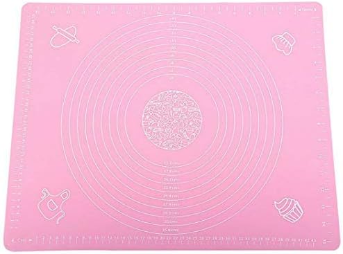 Silicone Baking Mat for Pastry Rolling with Measurements, Liner Heat Resistance Table Placemat Pad Pastry Board, Reusable Non-Stick Silicone Pastry Mat for Housewife, Cooking Enthusiasts(Pink)