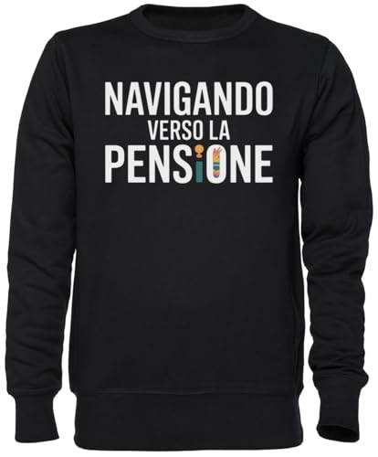 Sweat-shirt Navigando Verso La Pensione : le jumper jersey noir pour ne plus avoir froid