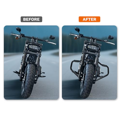 PIKPOP Crash Bar for Harley Softail, 1-1/4" Mustache Highway Engine Guard Protect for 2018-2025 Softail, Fat Boy, Street Bob, Sport, Low Rider, Breakout, Heritage Classic (Black) by PIKPOP - Image 6