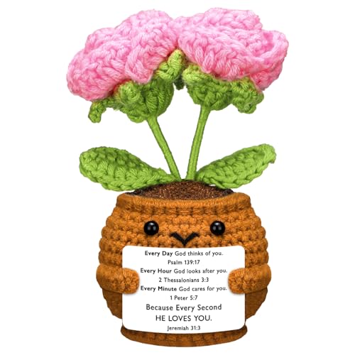 Wavwavw Christian Gift for Women Positive Handmade Crochet Doll with