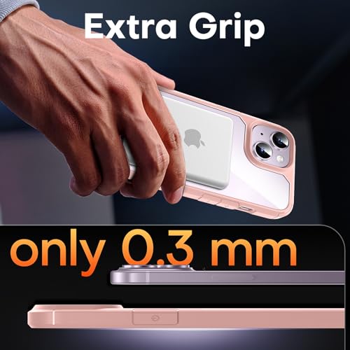 Image of TAURI for iPhone 14 Case, Compatible with MagSafe, Pink | with Screen Protector, Not-Yellowing Military-Grade Protection, Shockproof Slim Magnetic Case for iPhone 14