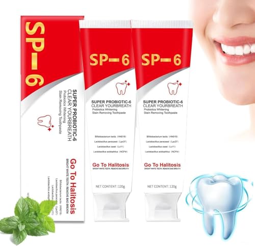 Traboto 2Pcs Super Probiotic-6 Toothpaste, SP-6 Ultra Whitening Toothpaste, SP-6 Probiotics Whitening Toothpaste, Fresh Breath