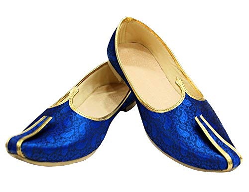 Blue Mojari for Indian Mens Tradition Ethnic Jutti and Sherwani Shoes for Wedding2