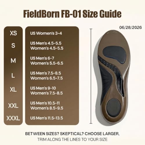 FieldBorn FB-01 Miles Ahead Boot Insoles for Men & Women – Work Boot Insoles for The Military, Standing All Day, Comfortable Arch Support & Foot Pain Relief. Sizes XS-XXXL. (XXXL) — view 5