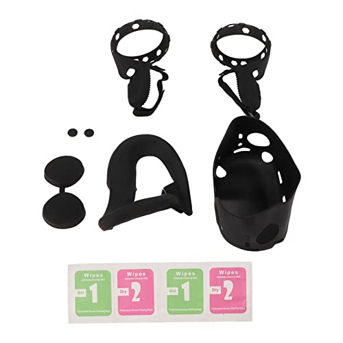 Shurzmotic Juego de Fundas Protectoras de Silicona para 2, Cubierta de Carcasa VR con Lente Facial y empuñaduras para Controladores, Kit de Accesorios Antideslizantes y