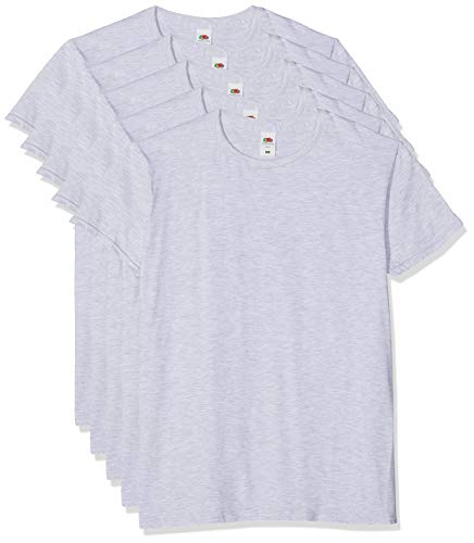 Fruit of the Loom Men's Iconic, lightweight Ringspun Tee, 5 Pack T-Shirt, Grey (Heather Grey 94), XXXXX-Large (Size:5XL) (pack of 5)