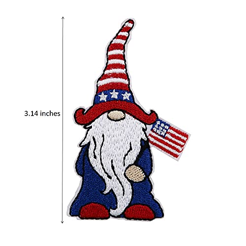 Patriotic Shirts For Men Women Diy, Tops T-Shirt Hats Diy American Flag Gnome Embroidered Iron On Patches Set Of 2 #TOP1
