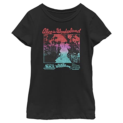 T-Shirt Disney Alice au Pays des Merveilles Noir XS pour Filles Fan de Look Rétro