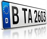 TA TradeArea 1 DIN-zertifiziertes Kfz-Kennzeichen in der Standard-Größe 520x110 mm passend für alle Deutschen Fahrzeuge