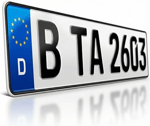 TA TradeArea 1 DIN-zertifiziertes Kfz-Kennzeichen in der Standard-Größe...