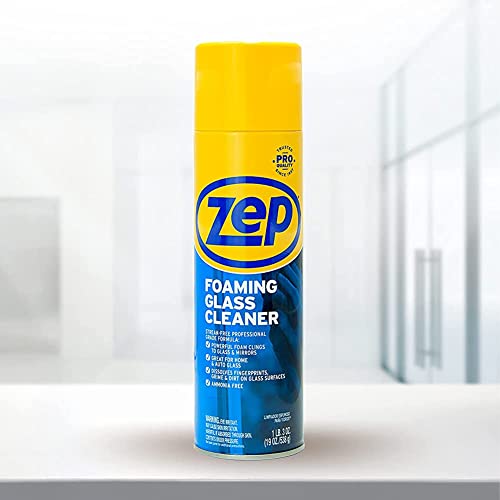 Zep Foaming Glass And Plexiglass Cleaner - 19 Ounces (Case Of 12) Zufgc19 - Foaming Formula Clings To Vertical Surfaces. Trusted By Pros #TOP1