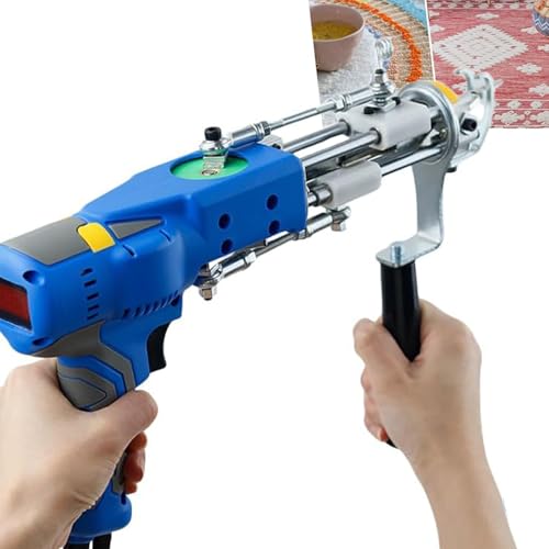 Electric Rug Tufting Gun, Digital Display Carpet Tufting Machine, 2-in-1 Cut and Loop Pile, 1000-6000RPM Adjustable Speed, DIY Carpet Weaving Tool, for Rug Making, Textile Projects