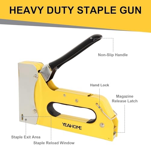 Image of Staple Gun -Upgrade 3 in 1 Upholstery Hand Stapler, Manual Brad Nailer Power Adjustment Stapler Gun for Wood, Crafts, Carpentry, Decoration DIY (Staple Gun, with 6000 Staples)