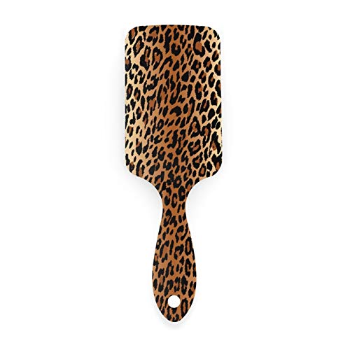 Paddle Hair Brush Sexy Animal Leopard Print Tan Detangler Brush Curly Thick Hair Brushes Comb With Handle Hairbrush for Women Men Kids Girls Wet Long Curling Natural Hair Thin Dry
