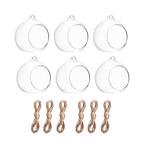 Portacandele in Vetro da Appendere, Vaso, Terrario per Piante da Fiore, Contenitore per Sfere, Micro Paesaggio Fai da Te per Casa, Ufficio, Matrimonio