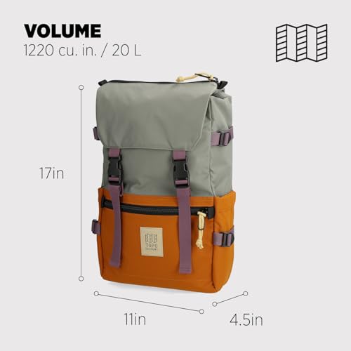 Topo Designs Rover Pack Classic - Daily Daypack for Commutes, Day Trips, Hikes, Iconic Denver Design, Recycled Nylon Durable Construction, PFAS-Free, Fair Trade, BlueSign Approved (Beetle/Spice)2