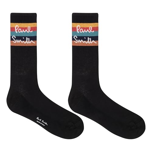 PS Paul Smith Men's Guernsey Sport Socks, Black, One Size2