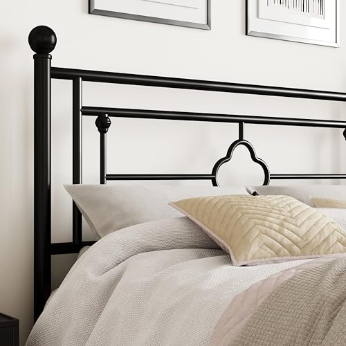 image for SHA CERLIN 14 Inches Full Size Metal Platform Bed Frame/Vintage Iron-A