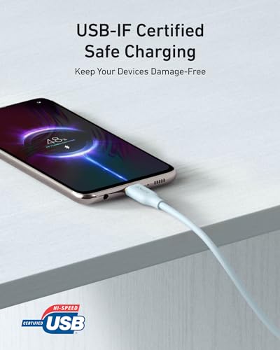 Anker USB A to USB C Cable, USB to USB C Flow Cord (6 ft, Blue) - image 5