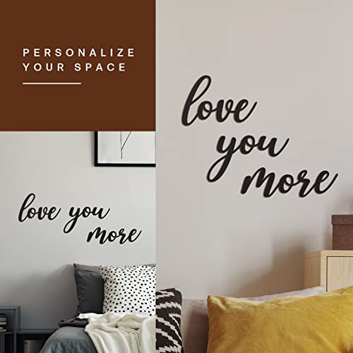 Vivegate Love You More Sign Metal Wall Decor - 25"X21" Black Modern Beautiful I Love You More Sign For Hanging Any Room Love You More Love You Most Wall Art Love You More Decorations #TOP6