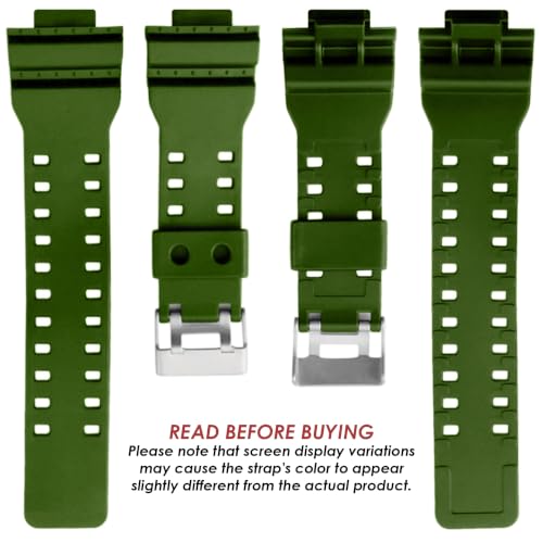 Image of DBLACK ''CDS3'' 16MM Resin Watch Strap / / Best Replacement, Compatible Strap with CASI0 Gshock GD-120, GA-100, GA-110, GA-100C & Other Model Watches
