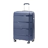 PUCCINI Casablanca Koffer 75x51x30 cm Hartschalenkoffer aus Polypropylen Reisekoffer mit 4 Spinner Rollen Zahlenschloss Leicht (4,3 kg) Teleskopgriff Kreuzspanngurte (Dunkelblau, XL)