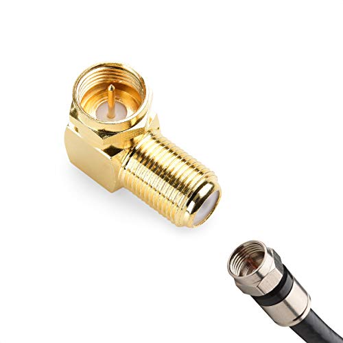 Cable Matters 5-Pack Gold Plated Right Angle F-Type Coaxial Rg6 Adapter #TOP4