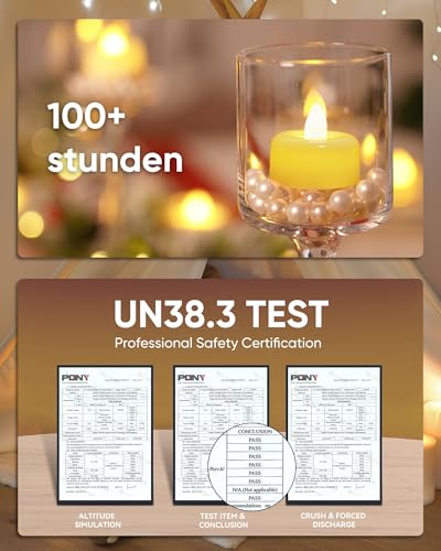 AMAGIC LED Teelichter mit Batterie, 24er, warmweiß Licht, Wachshülle – Ansicht 3