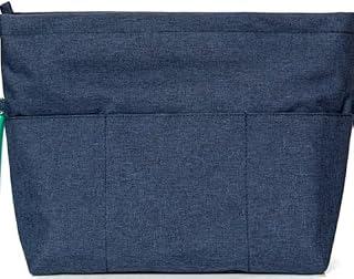 Jiusely Organizador de bolso con múltiples compartimentos y cremalleras, color azul marino