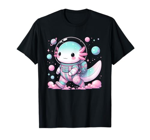 Space Galaxy Axolotl Pastel Goth Lover Japonés Creepy Anime Camiseta