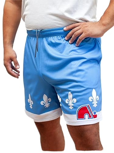 Calhoun Quebec Nordiques Retro Alternate Mesh Hockey Shorts Light Blue Polyester XXL
