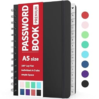 Cuaderno De Contraseñas Con Pestañas Alfabéticas - Compacto Y Organizado Para Mayores Y Todos