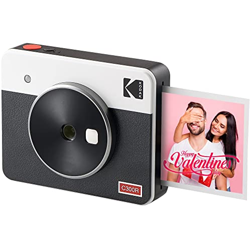 Kodak Mini Shot 3 Retro 3x3” Portable Wireless Instant Camera & Photo Printer, Compatible with iOS, Android & Bluetooth, Real Photo HD 4Pass Technology & Laminated Finish, Premium Quality – White