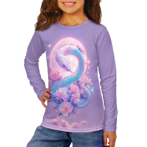 Image of WELLFLYHOM Long Sleeve T-Shirt for Boys Girls 3-16 Years Old Tee Tops Crewneck Pullover Shirts Fall Outfits