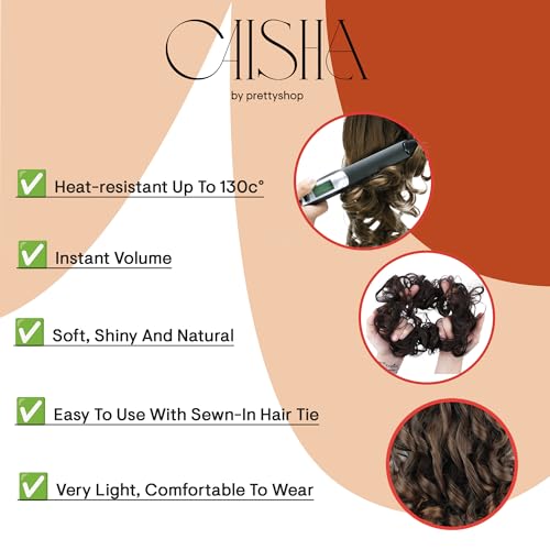 image for CAISHA Synthetic Fiber Hairpiece Scrunchie Scrunchy Updo Slightly Wavy
