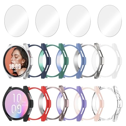 Bougraite 12+4 Pack Case for Samsung Galaxy Watch 6 Classic 47mm with Tempered Glass Screen Protector, Waterproof Hard PC Scratch Resistant Protective Cover Compatible with Galaxy Watch 6 Classic 47mm